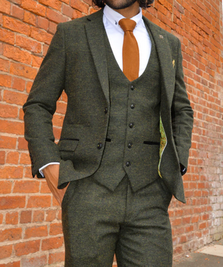 Marc Darcy- Marlow Olive Green Tweed Blazer