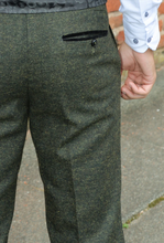 Marc Darcy- Marlow Olive Green Tweed Trouser