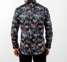 Claudio Lugli- Black Retro Skulls And Roses Shirt (CP-6839)
