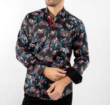 Claudio Lugli- Black Retro Skulls And Roses Shirt (CP-6839)