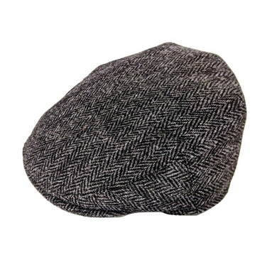 Denton Hats- HT8 Cheshire Harris Tweed Flat Cap Grey