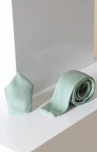 Marc Darcy- Knitted Green Tie And Pocket Square