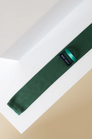 Marc Darcy- Knitted Olive Tie And Pocket Square