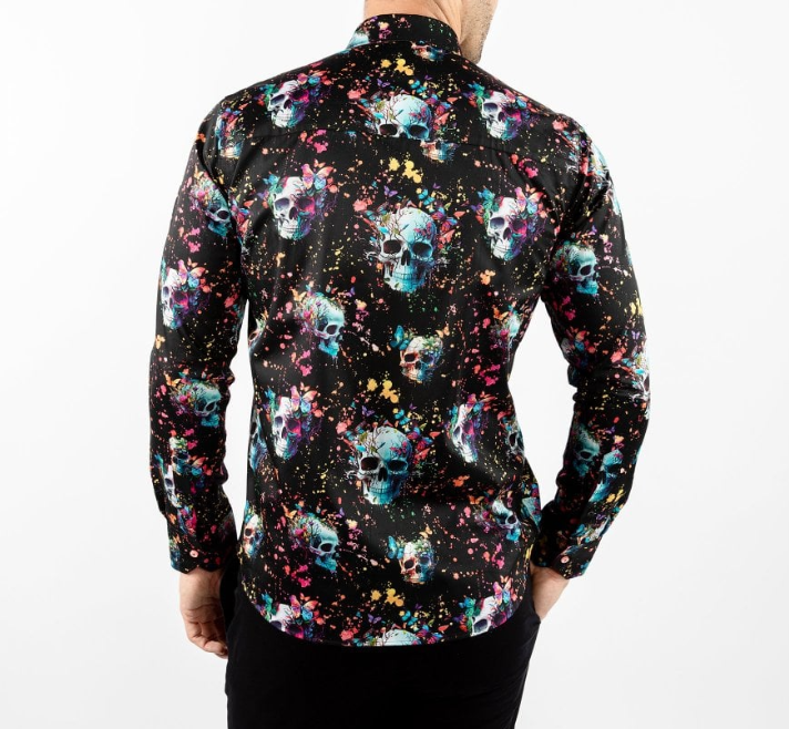 Claudio Lugli- Black Vivid Chaos Skullscape Long Sleeve Shirt (CP-6890)