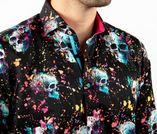 Claudio Lugli- Black Vivid Chaos Skullscape Long Sleeve Shirt (CP-6890)