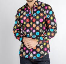 Claudio Lugli- Black Gemstones Print Long Sleeve Shirt (CP-6761)