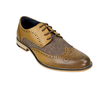 House of Cavani- Horatio (Old) Tan Tweed Brogue Shoes