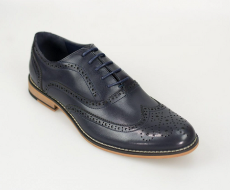 House of Cavani- Oxford Navy Brogue Shoes