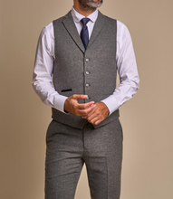 Marc Darcy- Martez Grey Tweed Check Waistcoat