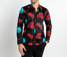 Claudio Lugli- Vivid Blooms Long Sleeve Shirt Black (CP-6946)