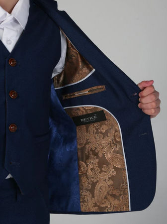 Device- Boys Mayfair Blue Three Piece Suit