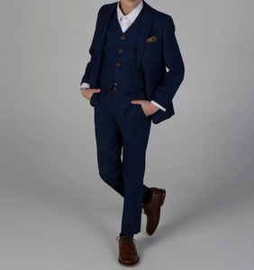 Device- Boys Mayfair Blue Three Piece Suit