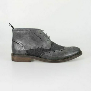 House of Cavani- Curtis Grey Lace Up Boots