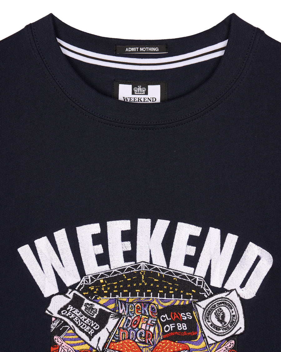 Weekend Offender- Pyramid Graphic T-Shirt Navy
