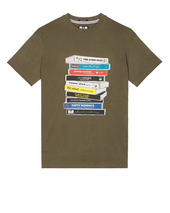 Weekend Offender- Cassettes Graphic T-Shirt Green