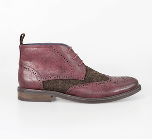 House of Cavani- Curtis Bordo Lace Up Boots
