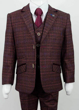 House of Cavani- Children's Carly Wine Three Piece Suit