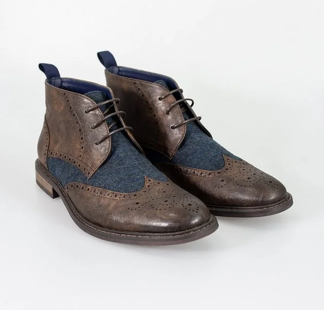 House of Cavani- Curtis Brown Lace Up Boots