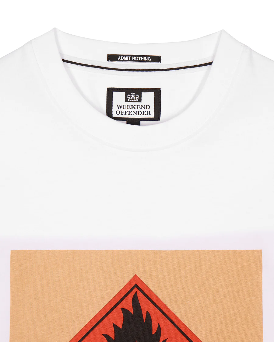 Weekend Offender- Blue Lines Graphic T-Shirt White