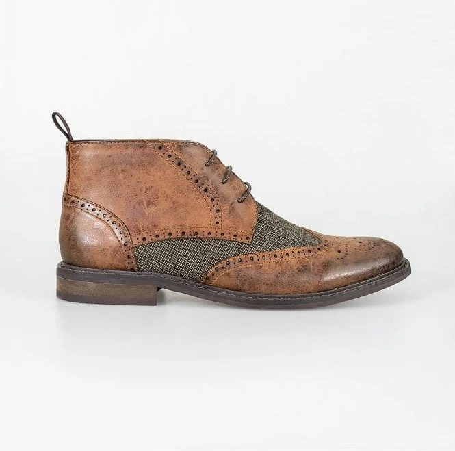 House of Cavani- Curtis Tan Lace Up Boots