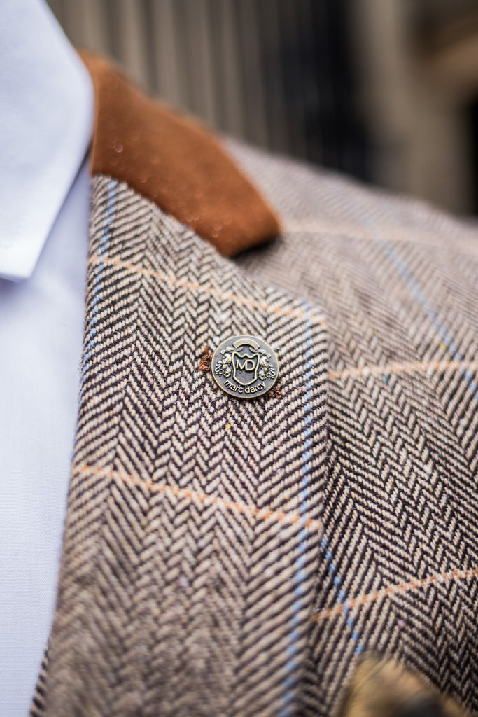 Marc Darcy- DX7 Tan Tweed Check Blazer