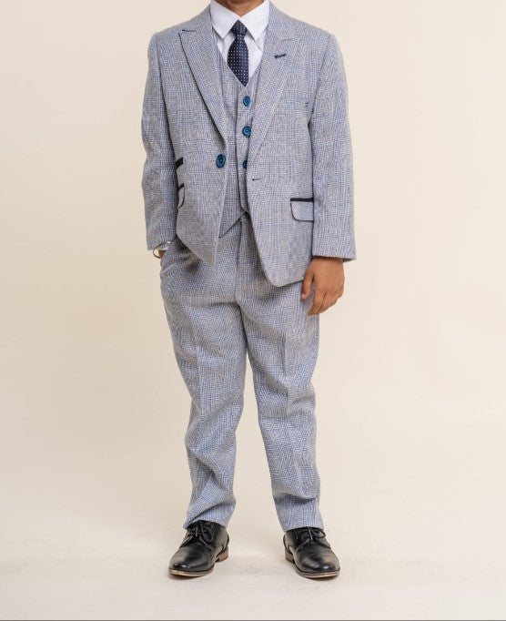 House of Cavani- Children's Caridi Sky Three Piece Suit (Age 8 - 15 Years)