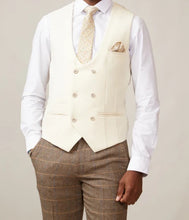 Marc Darcy- Kelvin Cream Double Breasted Waistcoat