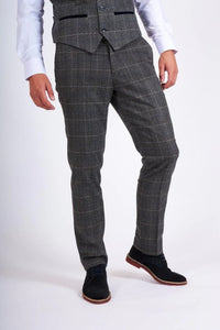 Marc Darcy- Scott Grey Tweed Check Trouser