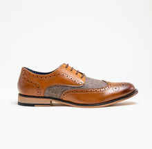House of Cavani- Horatio Tan Tweed Brogue Shoes