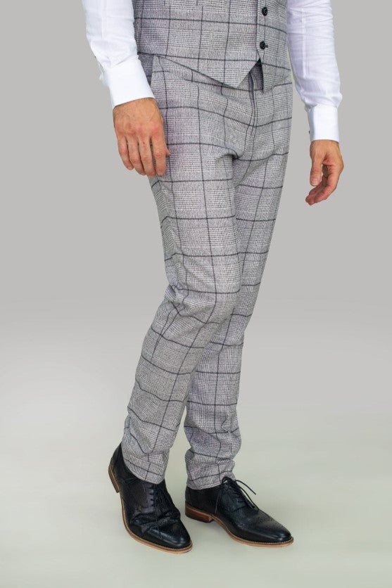 House of Cavani- Ghost Grey/Black Tweed Check Trouser