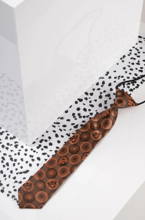 Marc Darcy- Children's Orange/Brown Bubble Circle Print Tie