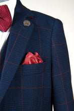Marc Darcy- Children's Edinson Navy/Wine Check Three Piece Suit