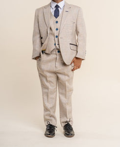 House of Cavani- Children's Caridi Beige Three Piece Suit (Age 1 - 7 Years)