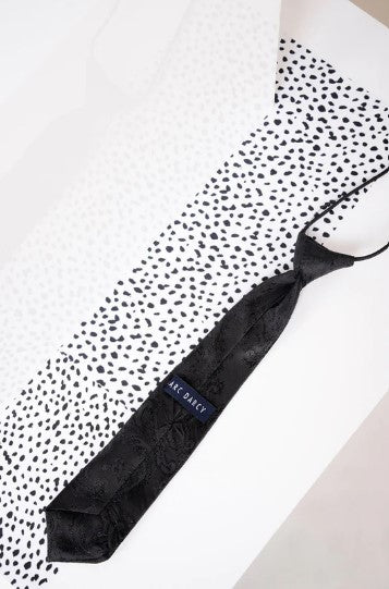 Marc Darcy- Children's Black Paisley Print Tie