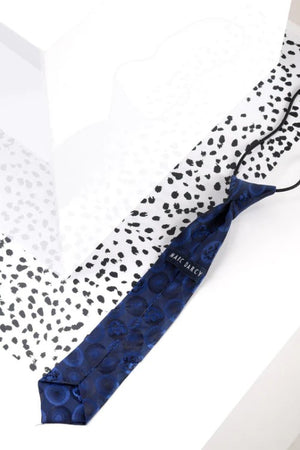 Marc Darcy- Children's Navy Bubble Circle Print Tie