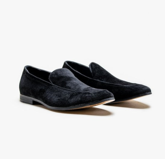 House of Cavani- Milan Black Velvet Loafers