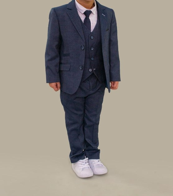 House of Cavani- Childrens Steele Blue Three Piece Suit