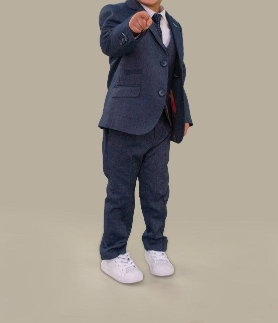 House of Cavani- Childrens Steele Blue Three Piece Suit