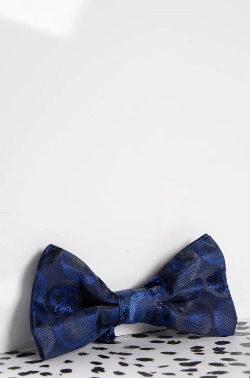 Marc Darcy- Children's Navy Bubble Circle Print Bow Tie