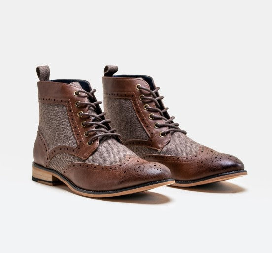 House of Cavani- Sherlock Brown Lace Up Boots