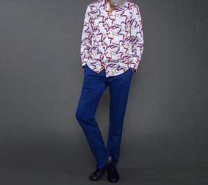 Claudio Lugli- White Interlocking Ribbons And Heart Rings Long Sleeve Shirt
