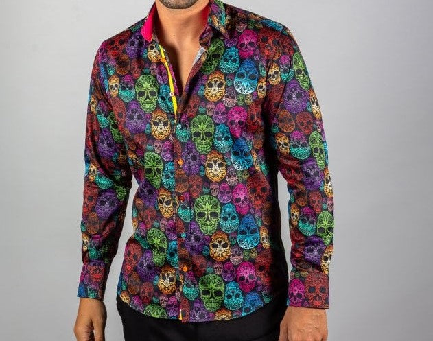 Claudio Lugli- Mutli-colour Skull Long Sleeve Shirt