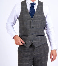 Marc Darcy- Scott Grey Tweed Check Waistcoat