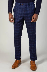 Marc Darcy- Chigwell Blue Tweed Check Trouser