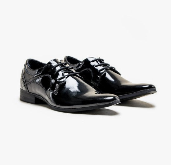 House of Cavani- Scott Black Patent Lace Up Shoes