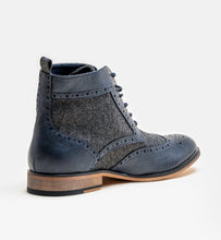 House of Cavani- Sherlock Navy Lace Up Boots