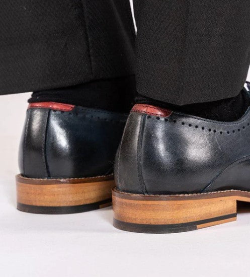 Marc Darcy- Carson Navy Blue Wingtip Oxford Brogue Shoe