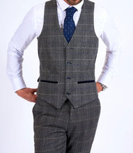 Marc Darcy- Scott Grey Tweed Check Waistcoat
