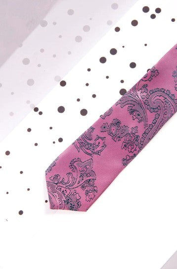 Marc Darcy- Children's Pink Paisley Print Tie