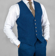 House of Cavani - Orson Blue Tweed Waistcoat